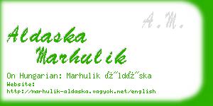 aldaska marhulik business card